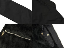 画像をギャラリービューアに読み込む, 極美品 CHROME HEARTS クロムハーツ ナイロンジャケット サイズS クロスパッチ ブラック レザー 裏起毛 中古 4b008316