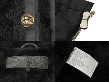 画像をギャラリービューアに読み込む, 極美品 CHROME HEARTS クロムハーツ ナイロンジャケット サイズS クロスパッチ ブラック レザー 裏起毛 中古 4b008316