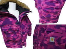 画像をギャラリービューアに読み込む, A BATHING APE アベイシングエイプ × CARHARTT カーハート N-3B フライトジャケット サイズM redcamo レッドカモ 美品 中古 4b008322