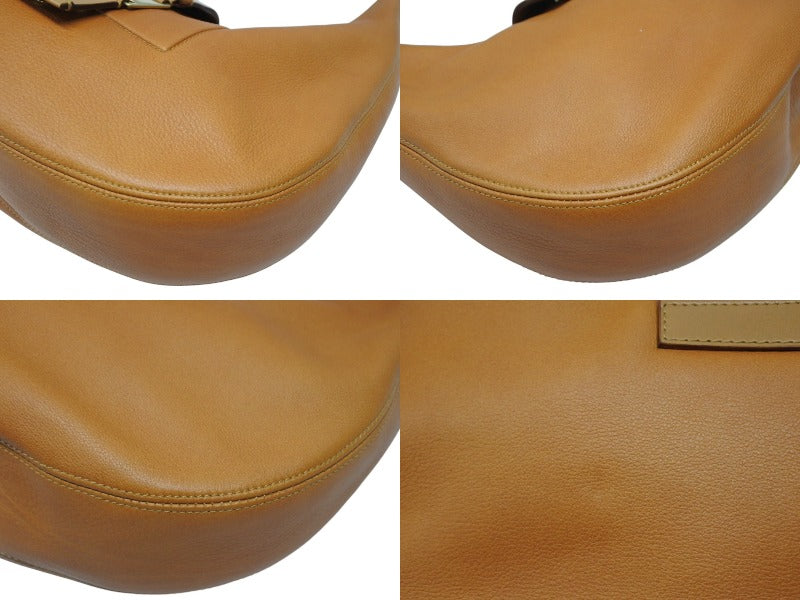 Very Good Condition Christian Dior Galliano Period Street Chic Hobo Shoulder Bag Lambskin Brown Used 4b008332