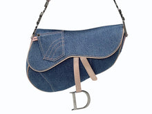 Load image into Gallery viewer, 極美品 CHRISTIAN DIOR クリスチャンディオール サドルバッグ ワンショルダーバッグ ガリアーノ期 デニム ピンク 中古 4b008334