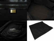 画像をギャラリービューアに読み込む, 新品同様 FENDI フェンディ ズッカ柄 ハンドバッグ AH10238 ベロア レザー ベージュ ブラック アンティークゴールド金具 中古 4b008344