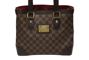 Very Good Condition LOUIS VUITTON Damier Hampstead PM Handbag Brown N51205 Logo Gold Hardware Used 4b008350