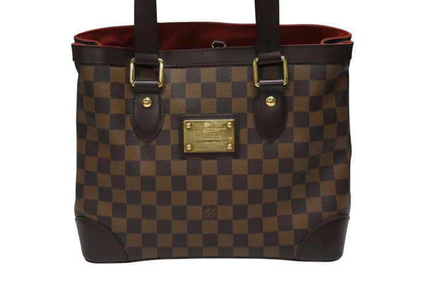 Very Good Condition LOUIS VUITTON Damier Hampstead PM Handbag Brown N51205 Logo Gold Hardware Used 4b008350