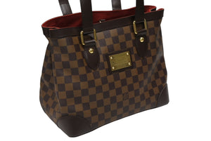 Very Good Condition LOUIS VUITTON Damier Hampstead PM Handbag Brown N51205 Logo Gold Hardware Used 4b008350
