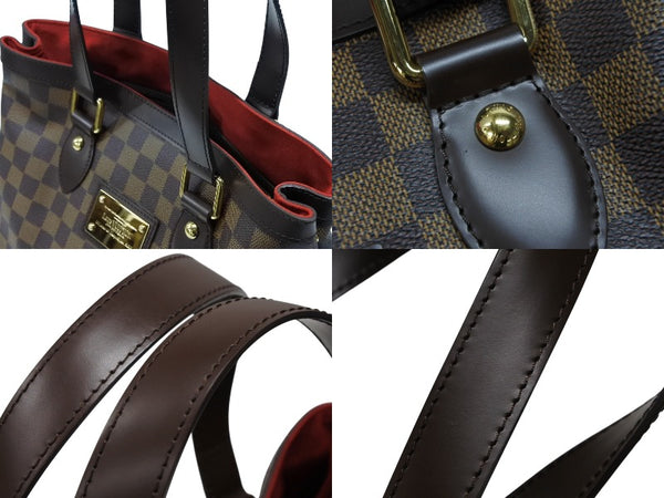 Very Good Condition LOUIS VUITTON Damier Hampstead PM Handbag Brown N51205 Logo Gold Hardware Used 4b008350