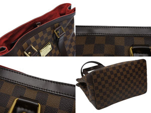 Very Good Condition LOUIS VUITTON Damier Hampstead PM Handbag Brown N51205 Logo Gold Hardware Used 4b008350