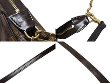 画像をギャラリービューアに読み込む, 極美品 LOUIS VUITTON ルイヴィトン エヴァ ショルダーバッグ N55213 ダミエ エベヌ ブラウン ゴールド金具 中古 4b008352