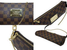 画像をギャラリービューアに読み込む, 極美品 LOUIS VUITTON ルイヴィトン エヴァ ショルダーバッグ N55213 ダミエ エベヌ ブラウン ゴールド金具 中古 4b008352