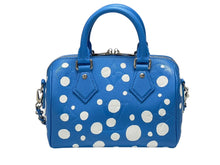 Load image into Gallery viewer, 極美品 LOUIS VUITTON ルイヴィトン 草間彌生コラボ ハンドバッグ M46425 スピーディ バンドリエール20 モノグラム アンプラント PVC レザー ブルー 中古 4b008355