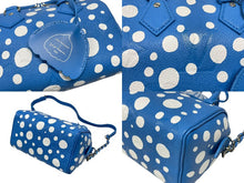 Load image into Gallery viewer, 極美品 LOUIS VUITTON ルイヴィトン 草間彌生コラボ ハンドバッグ M46425 スピーディ バンドリエール20 モノグラム アンプラント PVC レザー ブルー 中古 4b008355