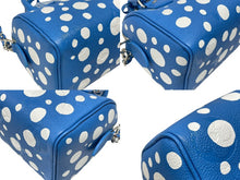 Load image into Gallery viewer, 極美品 LOUIS VUITTON ルイヴィトン 草間彌生コラボ ハンドバッグ M46425 スピーディ バンドリエール20 モノグラム アンプラント PVC レザー ブルー 中古 4b008355