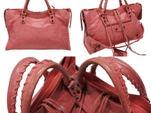 画像をギャラリービューアに読み込む, BALENCIAGA バレンシアガ ハンドバッグ 173084 ザジャイアントシティ ピンク レザー 付属ミラーあり 美品 中古 4b008359