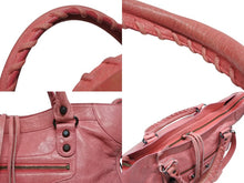 画像をギャラリービューアに読み込む, BALENCIAGA バレンシアガ ハンドバッグ 173084 ザジャイアントシティ ピンク レザー 付属ミラーあり 美品 中古 4b008359