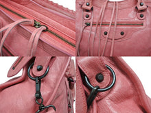 画像をギャラリービューアに読み込む, BALENCIAGA バレンシアガ ハンドバッグ 173084 ザジャイアントシティ ピンク レザー 付属ミラーあり 美品 中古 4b008359