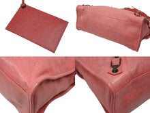 画像をギャラリービューアに読み込む, BALENCIAGA バレンシアガ ハンドバッグ 173084 ザジャイアントシティ ピンク レザー 付属ミラーあり 美品 中古 4b008359