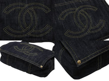画像をギャラリービューアに読み込む, CHANEL シャネル ショルダーバッグ スパークリングデニム 10番台 ココマーク ネイビー A31987 ゴールド金具 美品 中古 4b008363