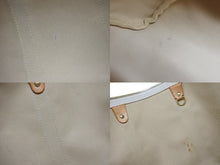 画像をギャラリービューアに読み込む, LOUIS VUITTON ルイヴィトン キーポル50 ボストンバッグ N41430 ダミエアズールキャンバス ヌメ革 ホワイト 美品 中古 4b008367