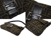 画像をギャラリービューアに読み込む, FENDI フェンディ マンマバケット ワンショルダーバッグ 26424 ズッカ柄 キャンバス レザー ブラウン シルバー金具 美品 中古 4b008370