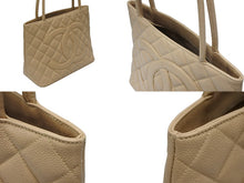 画像をギャラリービューアに読み込む, 極美品 CHANEL シャネル 復刻 ハンドバッグ A01804 9番台 キャビアスキン ココマーク ベージュ ゴールド金具 良品 中古 4b008371