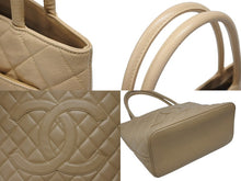 画像をギャラリービューアに読み込む, 極美品 CHANEL シャネル 復刻 ハンドバッグ A01804 9番台 キャビアスキン ココマーク ベージュ ゴールド金具 良品 中古 4b008371