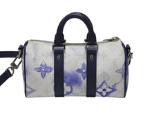 画像をギャラリービューアに読み込む, 極美品 LOUIS VUITTON ルイヴィトン キーポルXS 2WAY ショルダーバッグ モノグラムウォーターカラー ネイビー ホワイト M45761 中古 4b008376