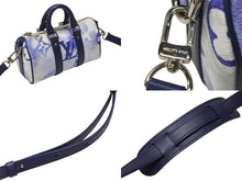 画像をギャラリービューアに読み込む, 極美品 LOUIS VUITTON ルイヴィトン キーポルXS 2WAY ショルダーバッグ モノグラムウォーターカラー ネイビー ホワイト M45761 中古 4b008376