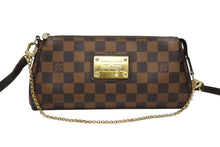 画像をギャラリービューアに読み込む, LOUIS VUITTON ルイヴィトン ダミエ エベヌ エヴァ ショルダーバッグ N55213 ブラウン ロゴ 斜め掛け 鞄 美品 中古 4b008389