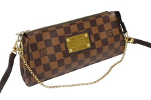 画像をギャラリービューアに読み込む, LOUIS VUITTON ルイヴィトン ダミエ エベヌ エヴァ ショルダーバッグ N55213 ブラウン ロゴ 斜め掛け 鞄 美品 中古 4b008389