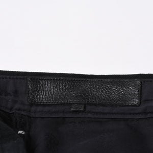 Very good condition CHROME HEARTS Cemetery Cross Patch Flare Knee Denim Pants Size 34 Haraco Black Plaid Used 4a000113