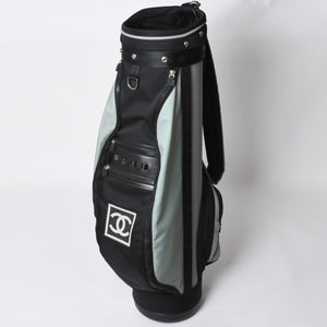 CHANEL CHANEL Sports Line Golf Bag No. 8 Green Black Silver Hardware Nylon Good Condition Used 4b008395