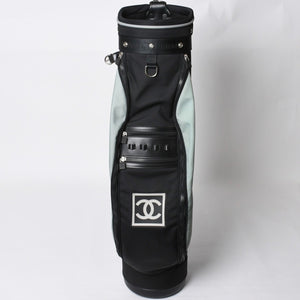 CHANEL CHANEL Sports Line Golf Bag No. 8 Green Black Silver Hardware Nylon Good Condition Used 4b008395