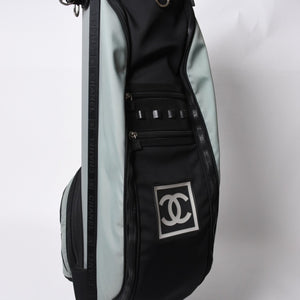 CHANEL CHANEL Sports Line Golf Bag No. 8 Green Black Silver Hardware Nylon Good Condition Used 4b008395