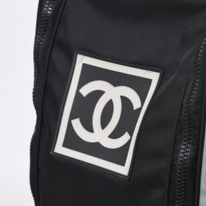 CHANEL CHANEL Sports Line Golf Bag No. 8 Green Black Silver Hardware Nylon Good Condition Used 4b008395