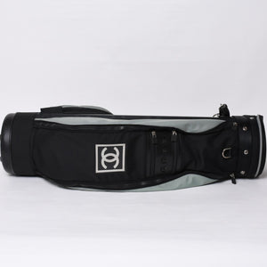 CHANEL CHANEL Sports Line Golf Bag No. 8 Green Black Silver Hardware Nylon Good Condition Used 4b008395