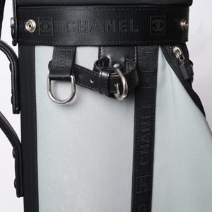 CHANEL CHANEL Sports Line Golf Bag No. 8 Green Black Silver Hardware Nylon Good Condition Used 4b008395