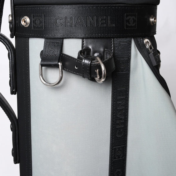 CHANEL CHANEL Sports Line Golf Bag No. 8 Green Black Silver Hardware Nylon Good Condition Used 4b008395