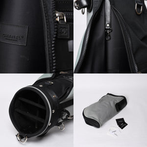 CHANEL CHANEL Sports Line Golf Bag No. 8 Green Black Silver Hardware Nylon Good Condition Used 4b008395