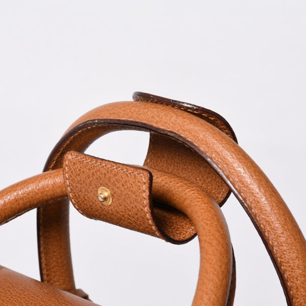 GUCCI グッチ ボストンバッグ ハンドバッグ 01258331210 イタリア製 レザー ブラウン ゴールド金具 美品 中古 4b014140