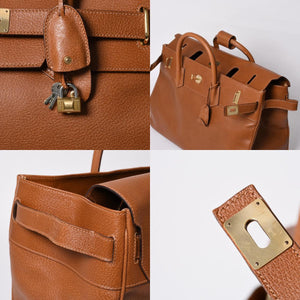 GUCCI グッチ ボストンバッグ ハンドバッグ 01258331210 イタリア製 レザー ブラウン ゴールド金具 美品 中古 4b014140