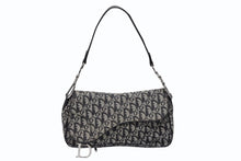 画像をギャラリービューアに読み込む, Christian Dior クリスチャンディオール トロッター サドル ワンショルダーバッグ 01-RU-0035 ブラック ガリアーノ期 美品 中古 4b008397
