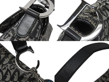 画像をギャラリービューアに読み込む, Christian Dior クリスチャンディオール トロッター サドル ワンショルダーバッグ 01-RU-0035 ブラック ガリアーノ期 美品 中古 4b008397