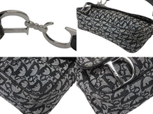 画像をギャラリービューアに読み込む, Christian Dior クリスチャンディオール トロッター サドル ワンショルダーバッグ 01-RU-0035 ブラック ガリアーノ期 美品 中古 4b008397