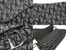 画像をギャラリービューアに読み込む, Christian Dior クリスチャンディオール トロッター サドル ワンショルダーバッグ 01-RU-0035 ブラック ガリアーノ期 美品 中古 4b008397