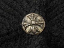 画像をギャラリービューアに読み込む, 極美品 CHROME HEARTS クロムハーツ クロスパッチ ニットキャップ ビーニー カシミヤ レザー シルバー925 ブラック 中古 4b008404