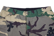 画像をギャラリービューアに読み込む, 極美品 CHROME HEARTS クロムハーツ デニム sex records クロスパッチ ダブルニーハーフパンツ サイズ34 カモフラージュ コットン 中古 4b008440