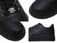 画像をギャラリービューアに読み込む, 新品未使用 CHROME HEARTS × NIKE AIR FORCE 1 '07 Custom Leather Sneakers クロムハーツ×ナイキ エアフォース1 '07 カスタム レザースニーカー 靴 カスタムスニーカー ローカットスニーカー ホースシュー ブラック サイズUS8.5(26.5cm) 中古 4b008442
