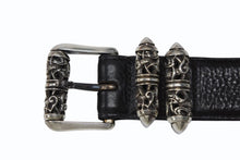 画像をギャラリービューアに読み込む, CHROME HEARTS クロムハーツ BLT CLT ROLLER 3PC/3PCケルティックローラー SIZE36 全長114cm レザーベルト ブラック 美品 中古 4b008443