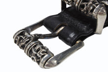 画像をギャラリービューアに読み込む, CHROME HEARTS クロムハーツ BLT CLT ROLLER 3PC/3PCケルティックローラー SIZE36 全長114cm レザーベルト ブラック 美品 中古 4b008443