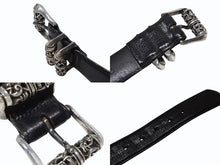 画像をギャラリービューアに読み込む, CHROME HEARTS クロムハーツ BLT CLT ROLLER 3PC/3PCケルティックローラー SIZE36 全長114cm レザーベルト ブラック 美品 中古 4b008443